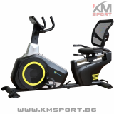 Хоризонтален масивен магнитен велоергометър 609R,12кг маховик,до 130кг трениращ,връзка с мобилни приложения Kinomap и Zwift.